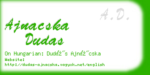 ajnacska dudas business card